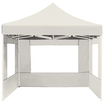 Partytent inklapbaar met wanden 4,5x3 m aluminium cr&egrave;me