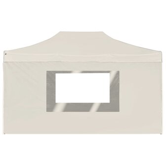 Partytent inklapbaar met wanden 4,5x3 m aluminium cr&egrave;me