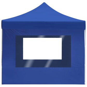 Partytent inklapbaar met wanden 4,5x3 m aluminium blauw