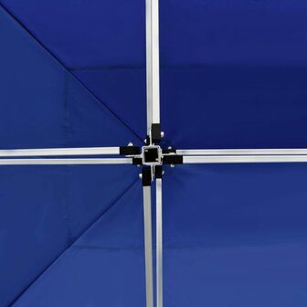 Partytent inklapbaar met wanden 4,5x3 m aluminium blauw