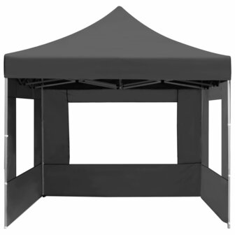 Partytent inklapbaar met wanden 4,5x3 m aluminium antraciet