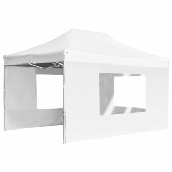 Partytent inklapbaar met wanden 4,5x3 m aluminium wit