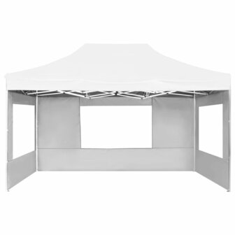 Partytent inklapbaar met wanden 4,5x3 m aluminium wit