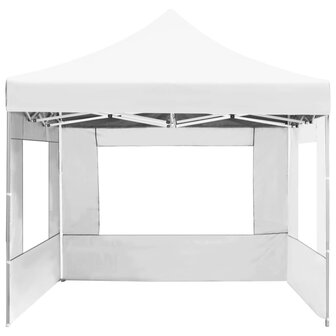 Partytent inklapbaar met wanden 4,5x3 m aluminium wit