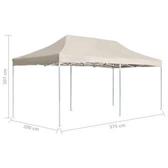 Partytent professioneel inklapbaar 6x3 m aluminium cr&egrave;me