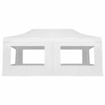 Partytent inklapbaar met wanden 6x3 m aluminium wit