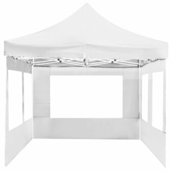 Partytent inklapbaar met wanden 6x3 m aluminium wit