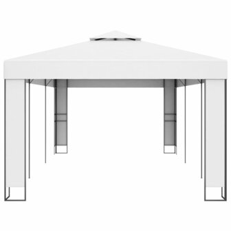 Prieel met dubbel dak 3x6 m wit
