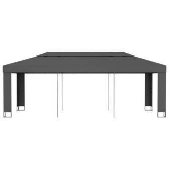 Prieel met dubbel dak 3x6 m antraciet