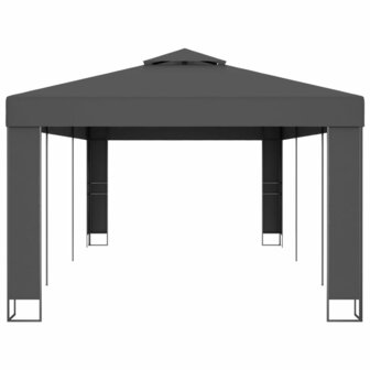 Prieel met dubbel dak 3x6 m antraciet