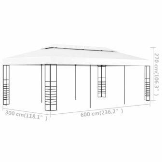 Prieel 6x3 m wit