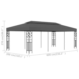 Prieel 3x6 m antraciet