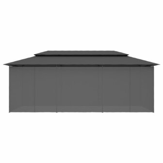 Prieel met gordijnen 600x298x270 cm antraciet