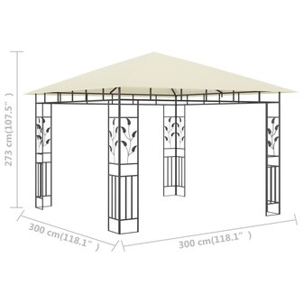 Prieel met klamboe 180 g/m&sup2; 3x3x2,73 m cr&egrave;me