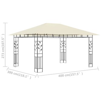 Prieel met klamboe 180 g/m&sup2; 4x3x2,73 m cr&egrave;me
