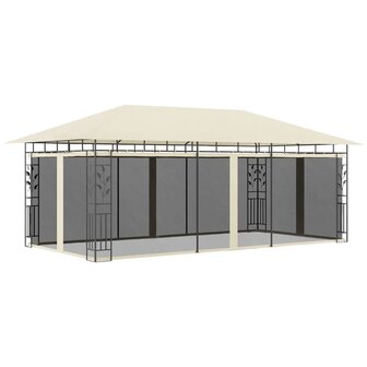Prieel met klamboe 6x3x2,73 m cr&egrave;me