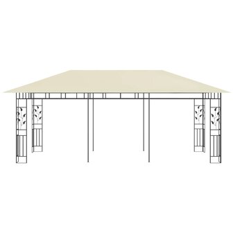 Prieel met klamboe 6x3x2,73 m cr&egrave;me