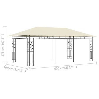 Prieel met klamboe 6x3x2,73 m cr&egrave;me