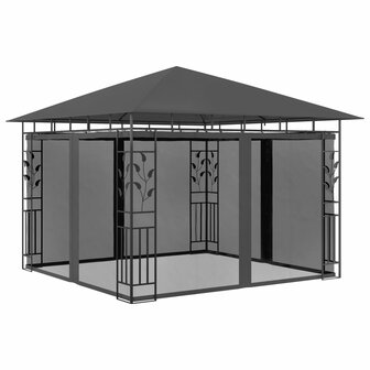 Prieel met klamboe 180 g/m&sup2; 3x3x2,73 m antraciet