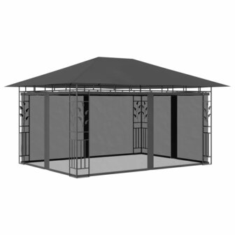 Prieel met klamboe 180 g/m&sup2; 4x3x2,73 m antraciet