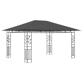 Prieel met klamboe 180 g/m&sup2; 4x3x2,73 m antraciet