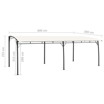 Zonneluifel 6x3x2,55 m cr&egrave;mekleurig