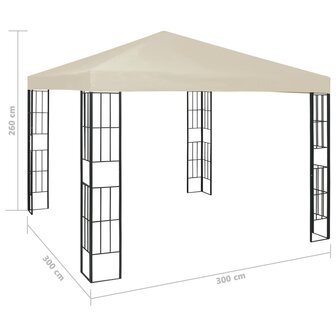 Prieel 3x3 m cr&egrave;me