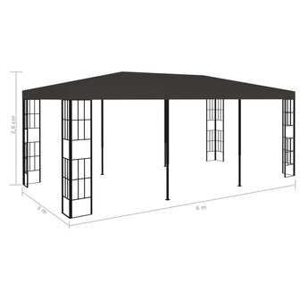 Prieel 3x6 m antraciet