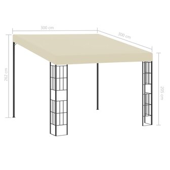 Wandprieel 3x3 m stof cr&egrave;mekleurig
