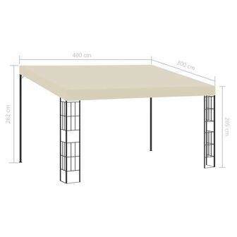Wandprieel 3x4 m stof cr&egrave;mekleurig