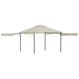 Prieel met uitschuifbare daken 180 g/m&sup2; 3x3x2,75 m cr&egrave;me
