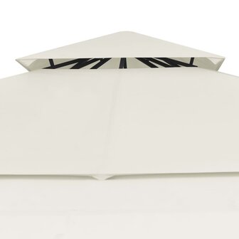 Prieel met uitschuifbare daken 180 g/m&sup2; 3x3x2,75 m cr&egrave;me