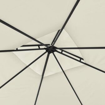 Prieel met uitschuifbare daken 180 g/m&sup2; 3x3x2,75 m cr&egrave;me