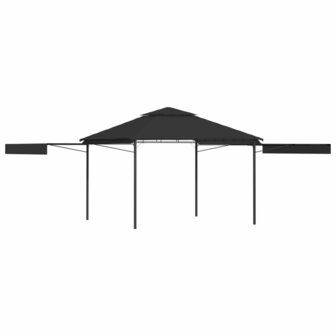 Prieel met uitschuifbare daken 180 g/m&sup2; 3x3x2,75 m antraciet