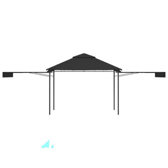 Prieel met uitschuifbare daken 180 g/m&sup2; 3x3x2,75 m antraciet