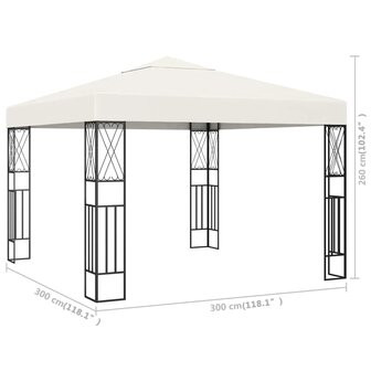 Prieel 3x3 m stof cr&egrave;me