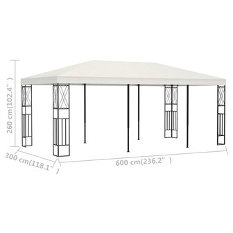 Prieel 3x6 m stof cr&egrave;me