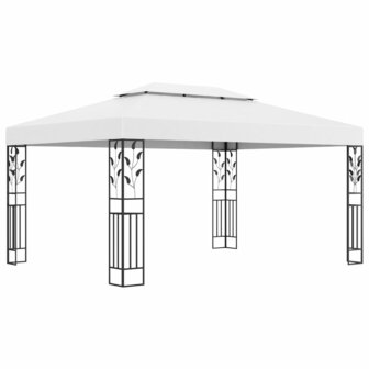 Prieel met dubbel dak 3x4 m wit