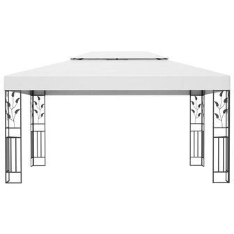 Prieel met dubbel dak 3x4 m wit