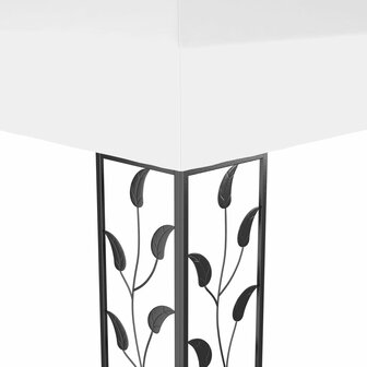 Prieel met dubbel dak 3x4 m wit