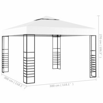Tuinpaviljoen 3x3 m wit