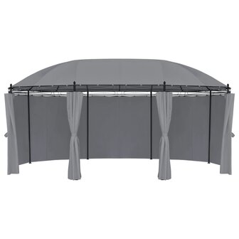 Prieel met gordijnen 520x349x255 cm antracietkleurig