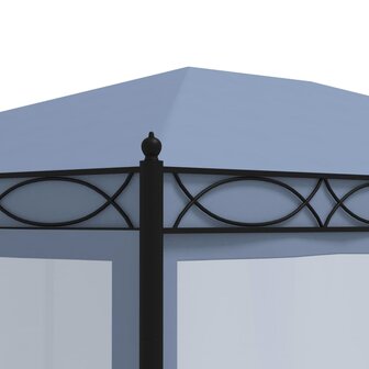 Prieel met horren 3x4 m staal antraciet