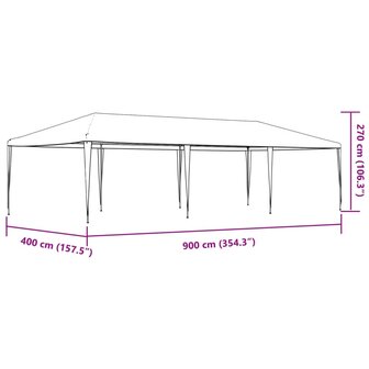 Partytent 4x9 m wit