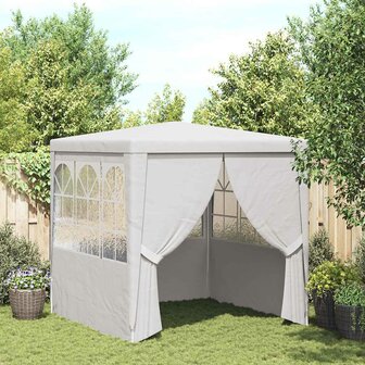 Partytent met zijwanden professioneel 90 g/m&sup2; 2x2 m wit