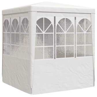 Partytent met zijwanden professioneel 90 g/m&sup2; 2x2 m wit