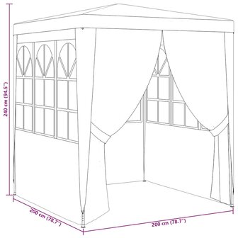 Partytent met zijwanden professioneel 90 g/m&sup2; 2x2 m wit