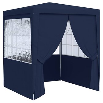 Partytent met zijwanden professioneel 90 g/m&sup2; 2x2 m blauw