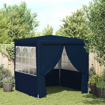 Partytent met zijwanden professioneel 90 g/m&sup2; 2,5x2,5 m blauw