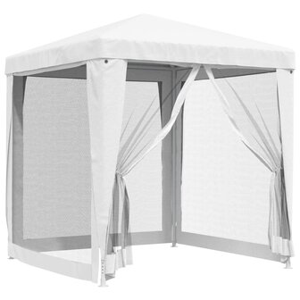 Partytent met 4 mesh zijwanden 2x2 m wit